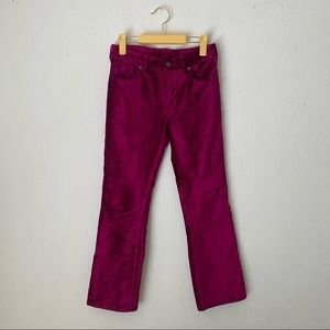 Free people hot pink velvet pants